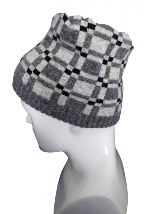 Angora wool designer cap grey